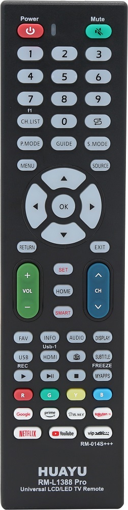 HUAYU RM-L1388 PRO Universal TV Remote Control for all brands TV with Netflix and YouTube function